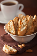 traditional italian cantuccini cookies and coffee
