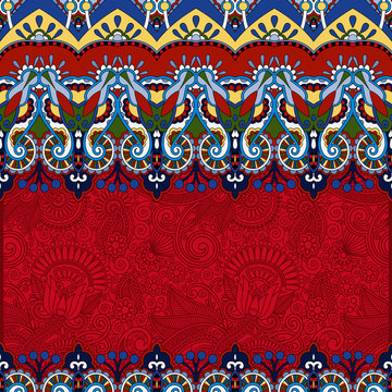red ornamental floral folkloric background for invitation