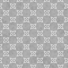 Gray and White Flower Symbol Tile Pattern Repeat Background