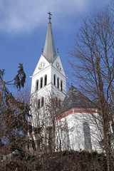 Fototapeta na wymiar Saint Martin Church at Lake Bled, Slovenia.