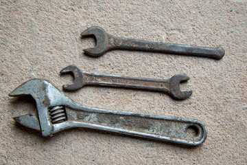 Wrench and screwdriver.