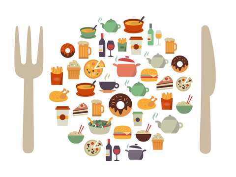 Food Icons Background