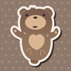 Animal bear flat icon elements, eps10