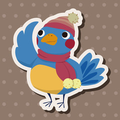 winter animal bird flat icon elements background,eps10