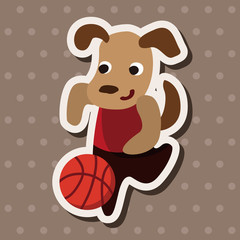 sport animal dog cartoon elements vector