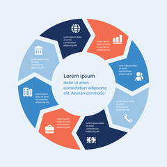 Circular infographics template for cycling diagram, graph, prese