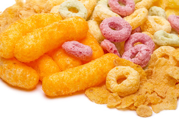 Crispy cornflakes, sticks  and rings