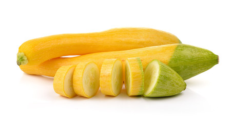 Fototapeta na wymiar Fresh Vegetable yellow Zucchini on white background