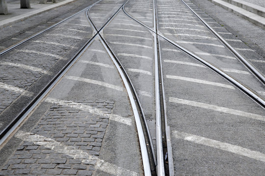 Tram Tracks in Dublin