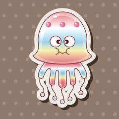 jellyfish cartoon theme elements vector,eps