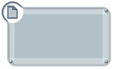Abstract text box for your text and document icon