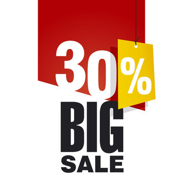 Big Sale 30 percent off red background