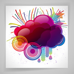 Abstract background with colorful design elements.