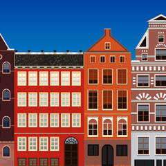 Street of abstract old houses.