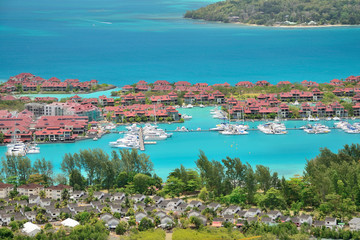 Luxury residency and marina in Eden island, Seychelles.
