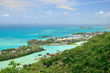 Fototapeta na wymiar Areal view to the Eden Island, Seychelles