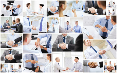 Obraz na płótnie Canvas collage with business handshake