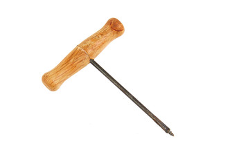 Antique carpenter wood hand tool isolated on a white background