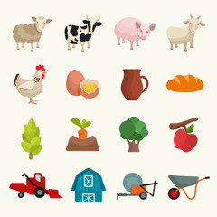 Farm icon set