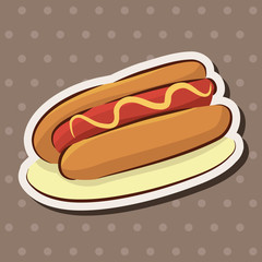 fast food hot dog flat icon elements,eps10