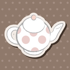 kitchenware teapot flat icon elements, eps10
