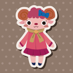 winter animal sheep flat icon elements background,eps10