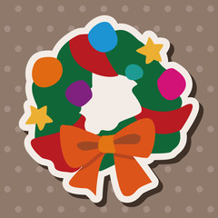 Christmas wreath flat icon elements background,eps10