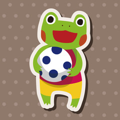 summer animal frog flat icon elements background,eps10
