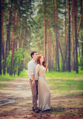 Gentle couple on romantic date