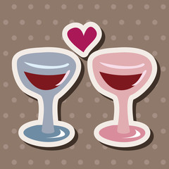 Valentine's day champagne flat icon elements background,eps10