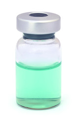 Vial over white background