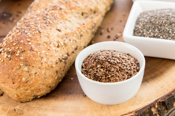 a fresh baked loaf of whole grains bread