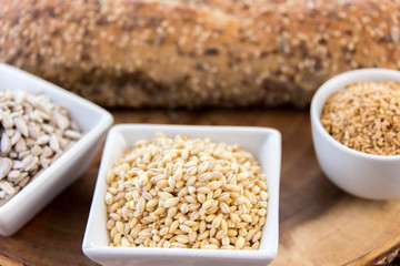 a fresh baked loaf of whole grains bread