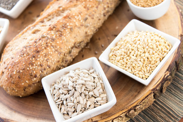 a fresh baked loaf of whole grains bread