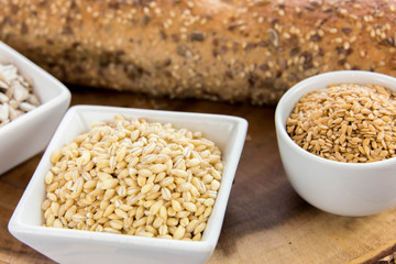 a fresh baked loaf of whole grains bread