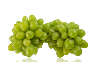 green grapes close-up on a white background