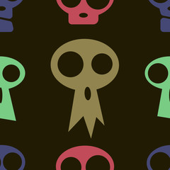 vector seamless pattern with skulls