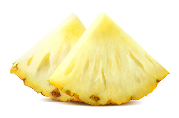 Pineapple quarters isolated on white background