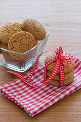 Oatmeal cookies and a glass of milk