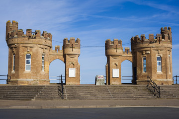 Traditional Fort Building entrance to Withernsea Beach