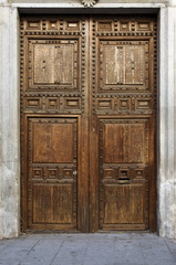 Old brown door, vertical image