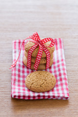 Oatmeal cookies and a glass of milk