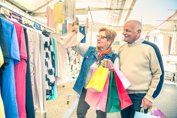 Senior couple at market