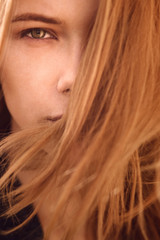 portrait of a beautiful blonde close-up