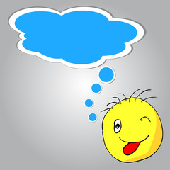 Funny Bald  Face with bubble talk