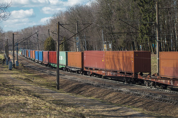 Fototapeta premium freight wagons on the railroad. freight train