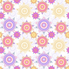 Seamless texture of abstract flowers