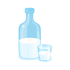 Traditional glass milk bottle