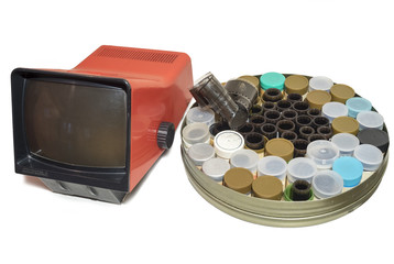 Slide projector and 35 mm film