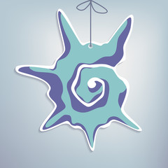 Blue shell flat paper toy